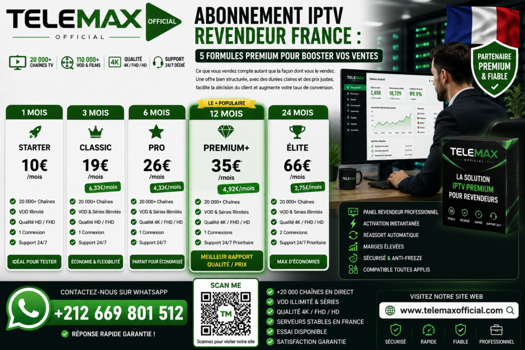 Abonnement IPTV Revendeur France